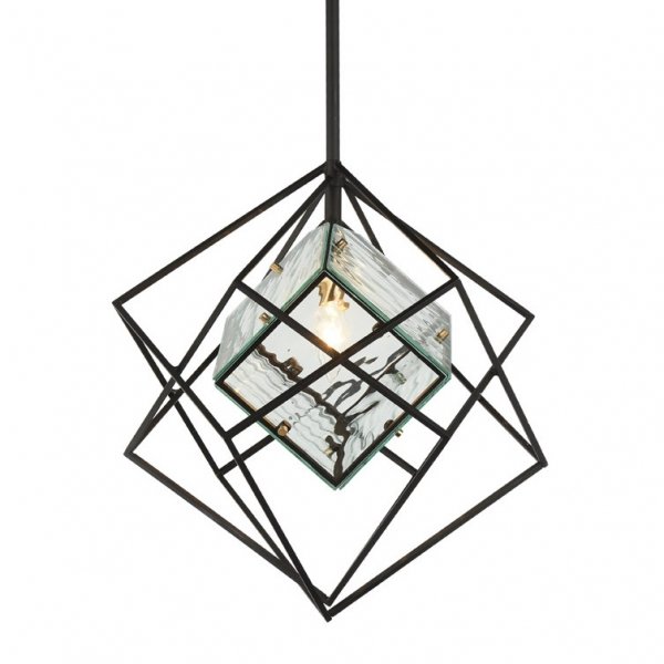 Люстра Glass Cub Pendant 40 Черный в Омске | Loft Concept 