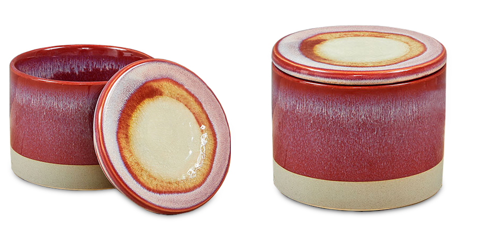 Керамическая круглая розовая шкатулка Амбре 12 см - Loft-Concept в Омске