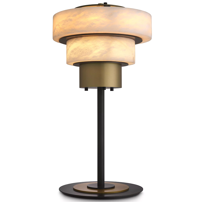 Настольная лампа Eichholtz Table Lamp Zereno Белый Латунь Черный в Омске | Loft Concept 