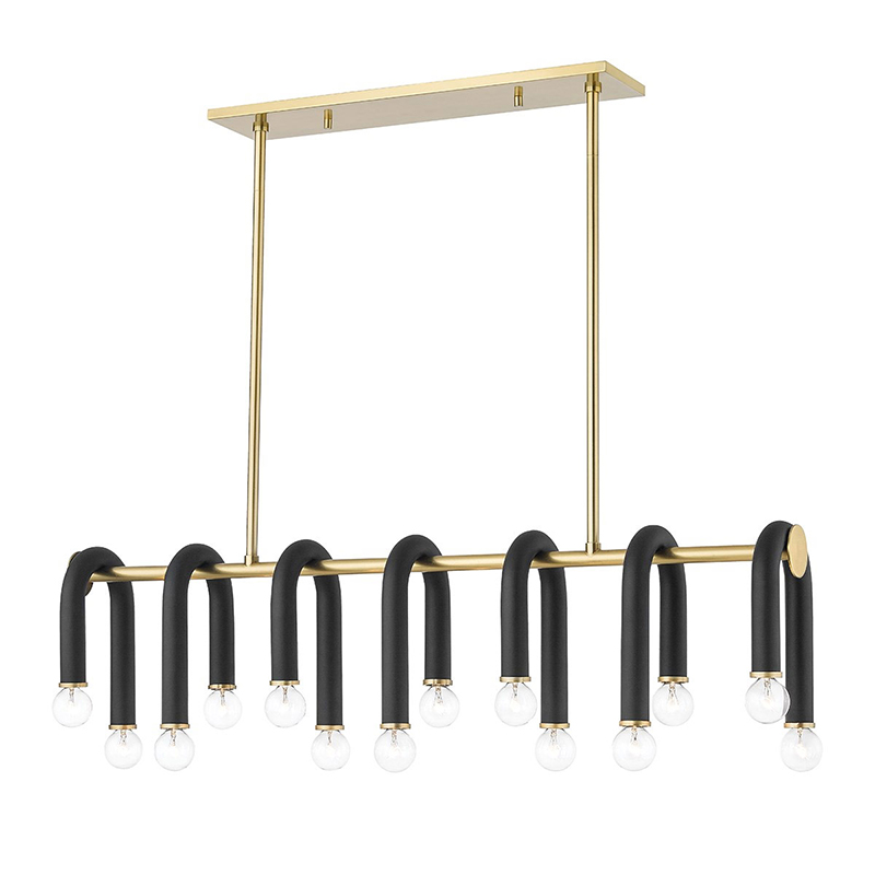 Люстра Paulson floppy chandelier gold Черный Золотой в Омске | Loft Concept 