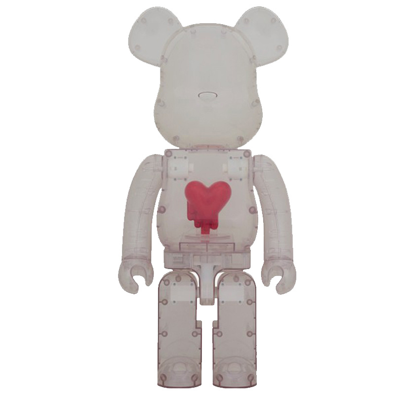 Статуэтка Bearbrick Red Heart Прозрачный (Transparent) Красный в Омске | Loft Concept 