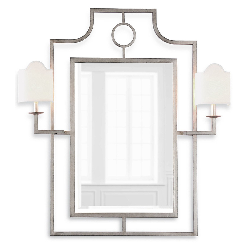 Зеркало с бра Mirror with Sconces Dairile Silver Серебряный в Омске | Loft Concept 