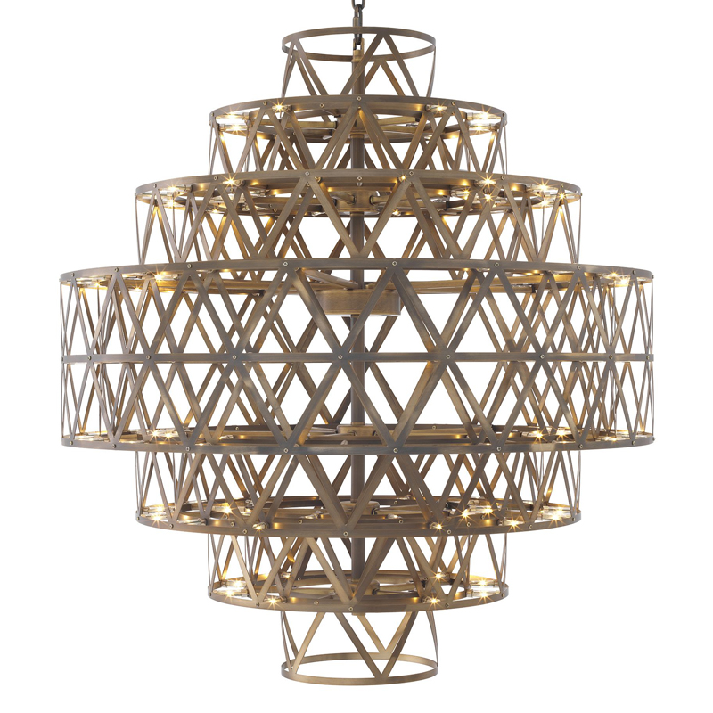 Люстра Eichholtz Chandelier Clinton brass Латунь Античная полированная в Омске | Loft Concept 