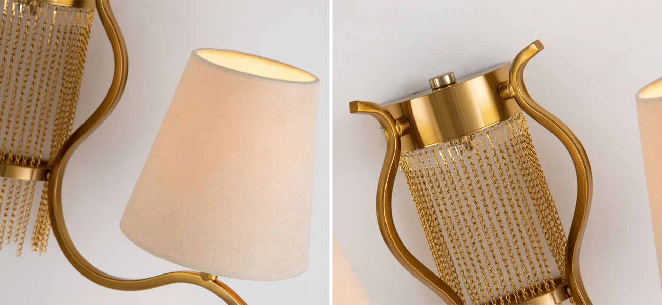 Бра с абажурами из велюровой ткани Gracy - фото