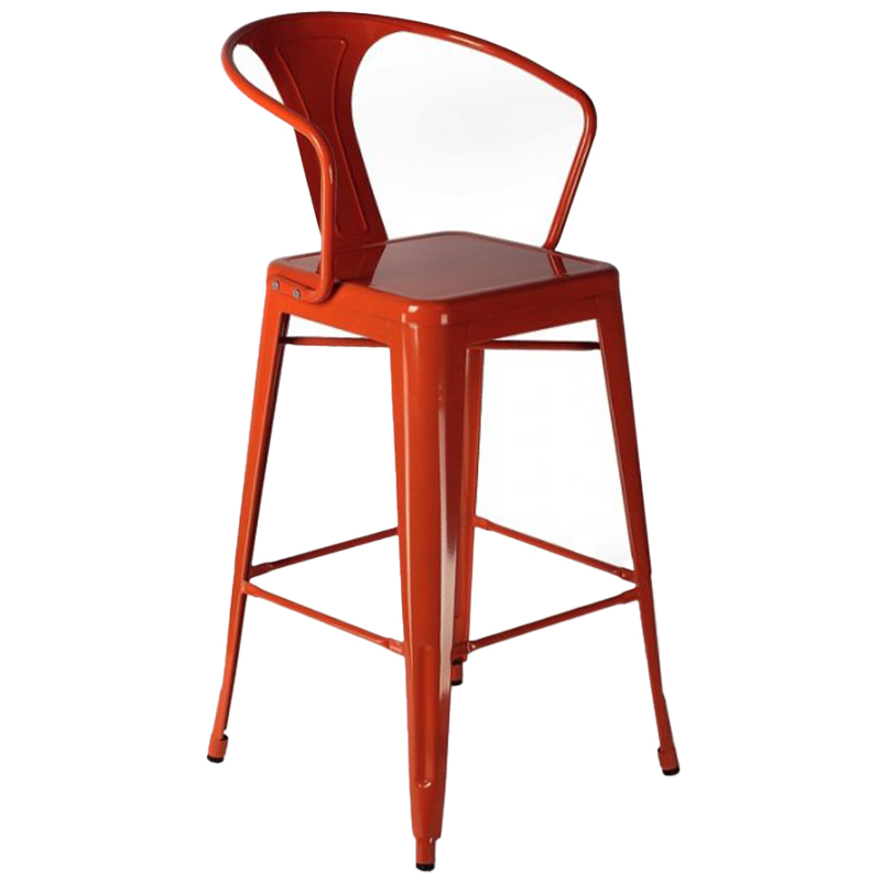 Барный стул Tolix Bar Stool 75 Armchair Backed Черный Оранжевый Красный Желтый Белый в Омске | Loft Concept 