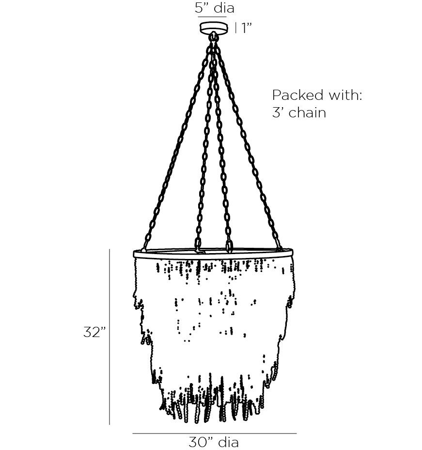 Люстра Амбре деревянные бусы LIZZY CHANDELIER в Омске