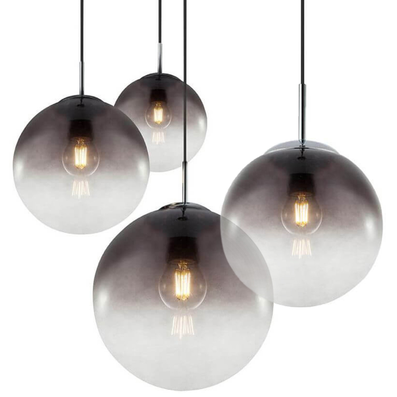 Светильник Ball Sunrise Pendant lamp smok 1 плафон Стекло Смок Хром в Омске | Loft Concept 