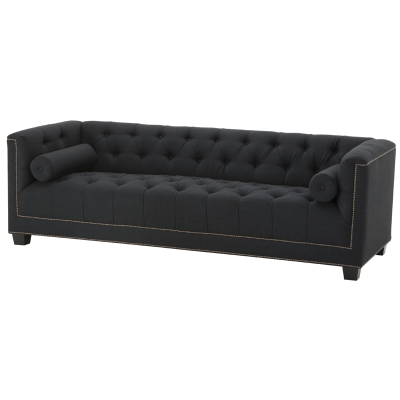 Диван Eichholtz Sofa Paolo black Черный Коричневый в Омске | Loft Concept 