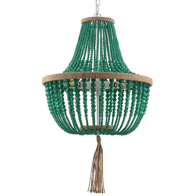Люстра каплевидной формы украшенная зелеными круглыми бусинами Green Beads Chandelier Зеленый Нефрит Люстра каплевидной формы украшенная зелеными круглыми бусинами Green Beads Chandelier Зеленый Нефрит в Омске | Loft Concept