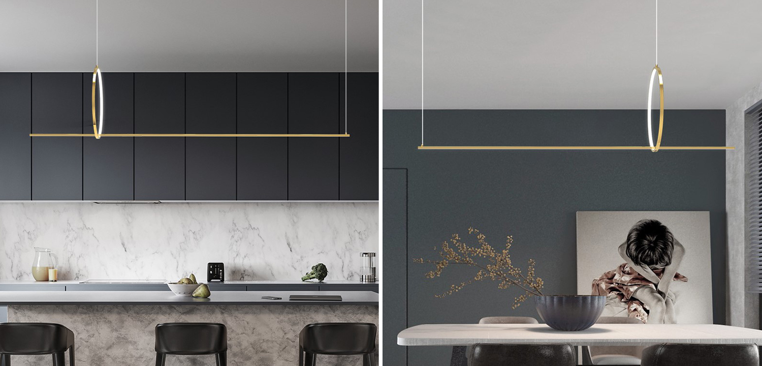 Дизайнерский Подвесной Светильник Ursa Geometric Ring Lamp 1 кольцо - фото