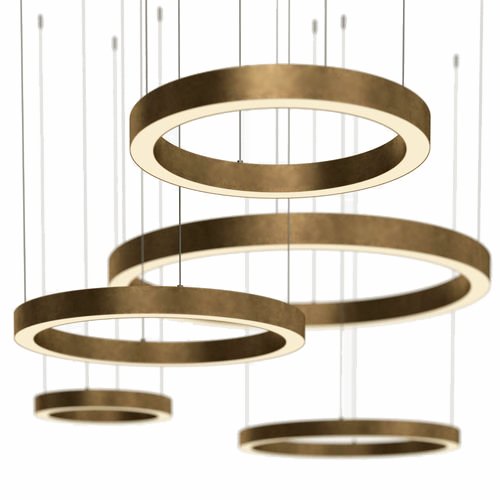 Люстра Light Ring Horizontal von Henge Глянцевое золото Латунь в Омске | Loft Concept 