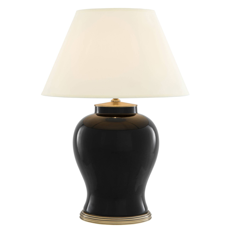 Настольная лампа Eichholtz Table Lamp Mundon Белый Черный Латунь Античная полированная в Омске | Loft Concept 