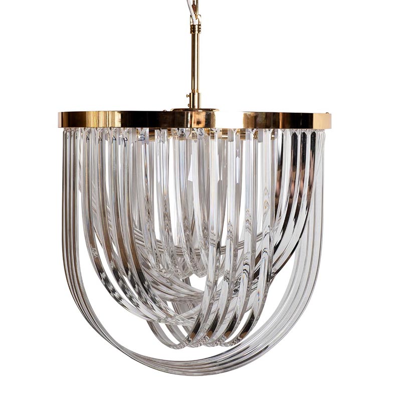 Люстра Retro FROZEN GLASS Chandelier gold Глянцевое золото в Омске | Loft Concept 