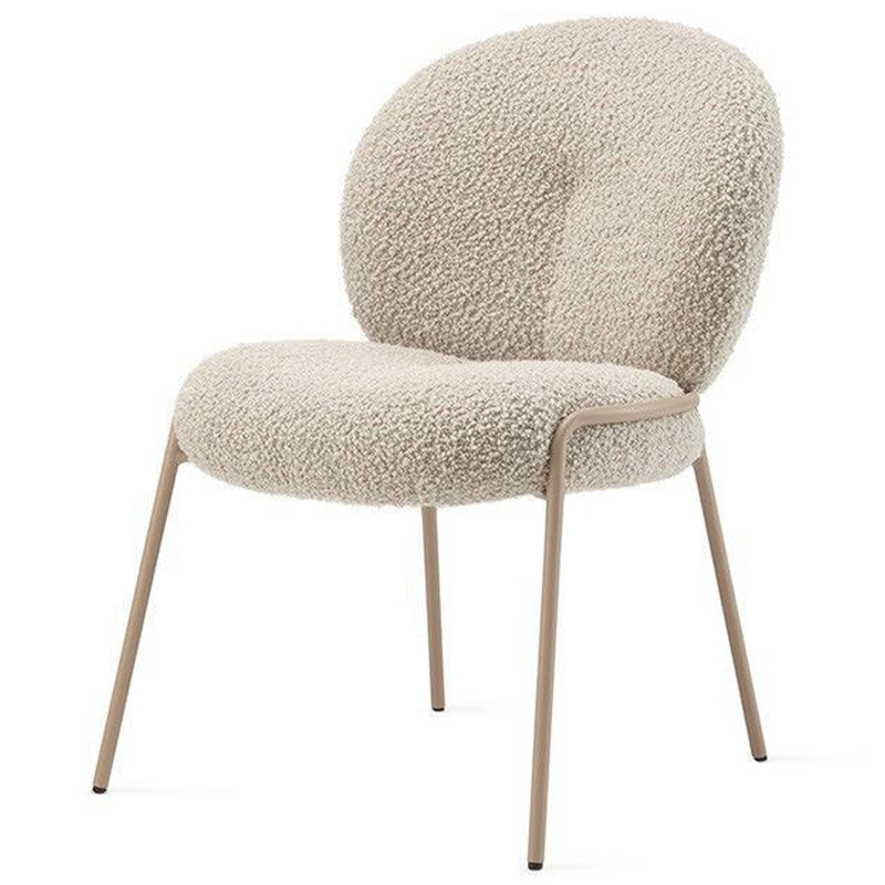 Стул Lyons Boucle Chair Бежевый Золотой в Омске | Loft Concept 