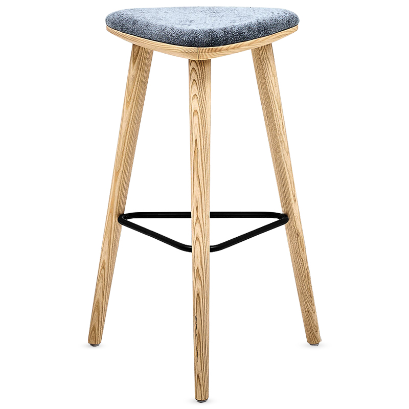 Барный стул Bitan Stool Черный Древесина Серый в Омске | Loft Concept 