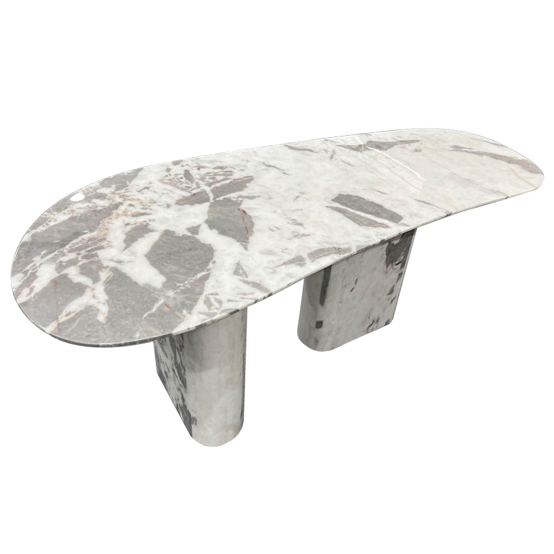 Обеденный стол Ernest Grey Marble Dining Table Серый в Омске | Loft Concept 