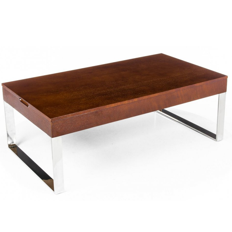 Кофейный стол Annecy Coffee Table brown Коричневый Хром в Омске | Loft Concept 