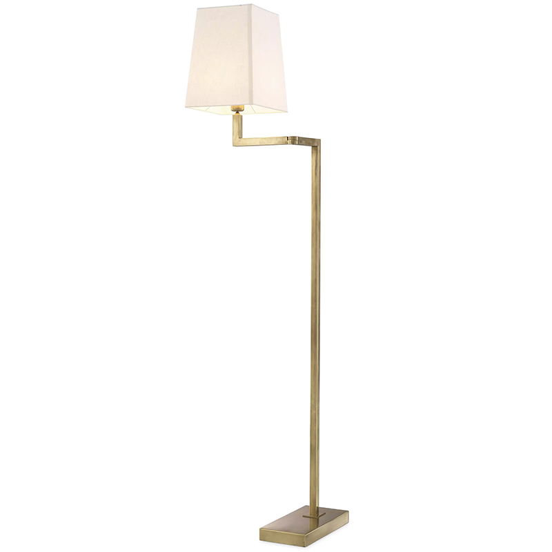 Торшер Eichholtz Floor Lamp Cambell Brass Латунь Винтажная латунь Белый в Омске | Loft Concept 