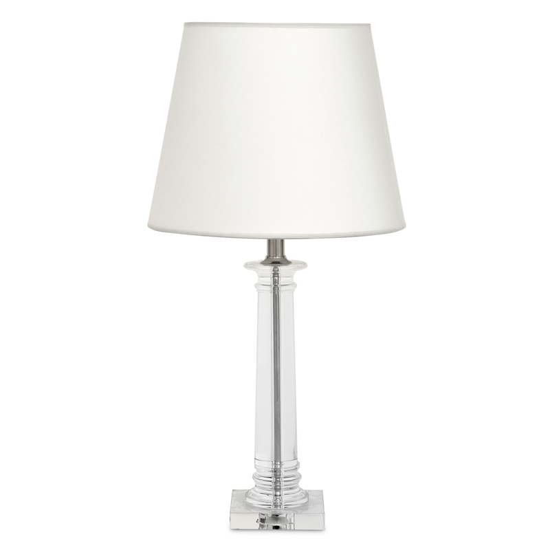 Настольная лампа Eichholtz Table Lamp Bulgari S Прозрачный Белый Никель в Омске | Loft Concept 