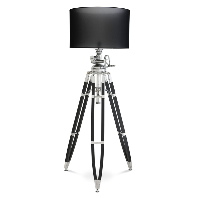 Торшер Eichholtz Floor Lamp Royal Marine Black Черный Алюминий в Омске | Loft Concept 