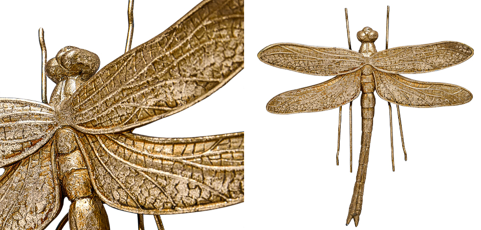 Аксессуар на стену Большая золотая стрекоза 29 см - Loft-Concept в Омске