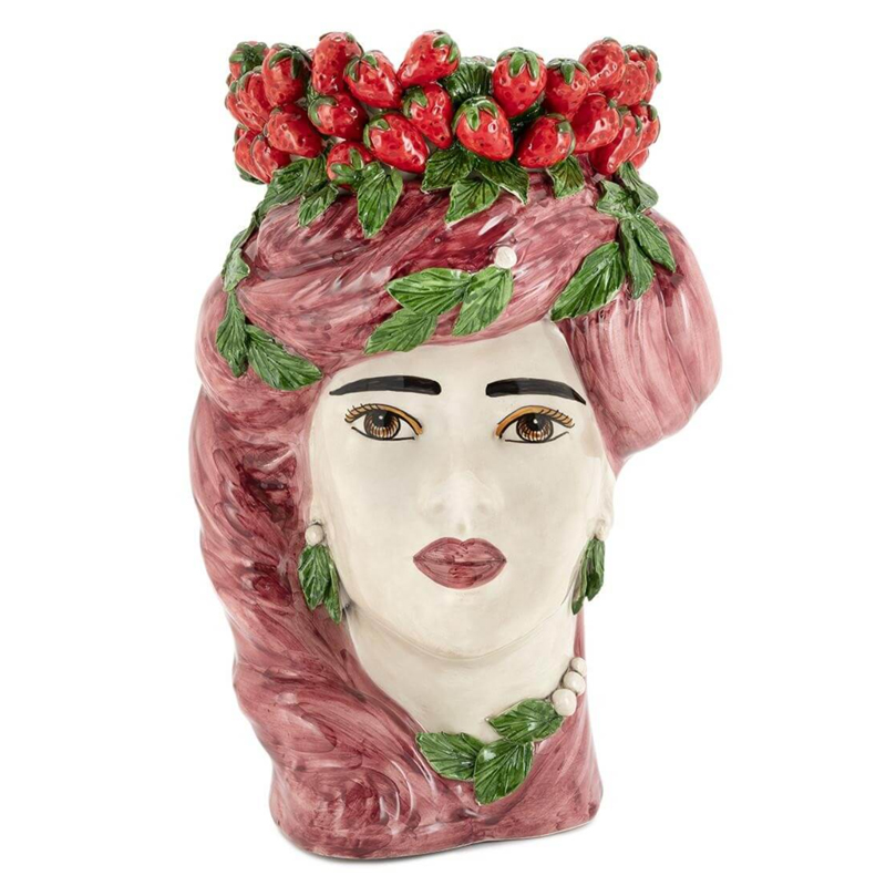 Ваза VASE STRAWBERRIES HEAD LADY BIG Red Бургундский красный в Омске | Loft Concept 