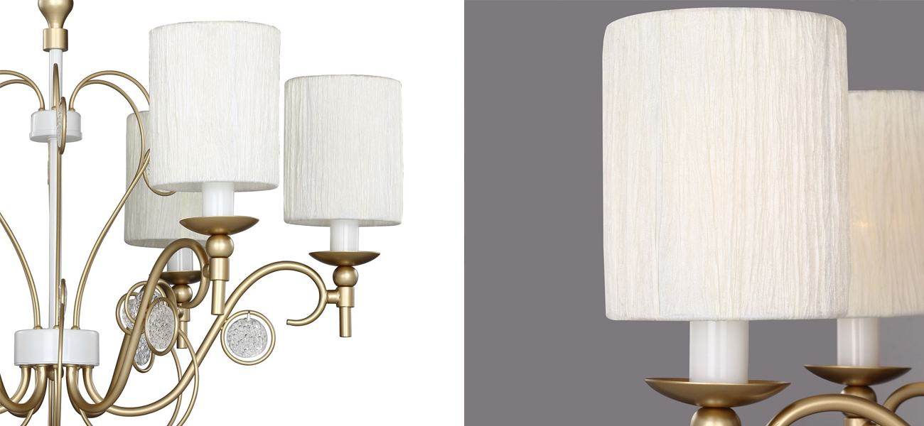 Ажурная люстра с тканевыми плафонами Montpellier D68 см - фото №1