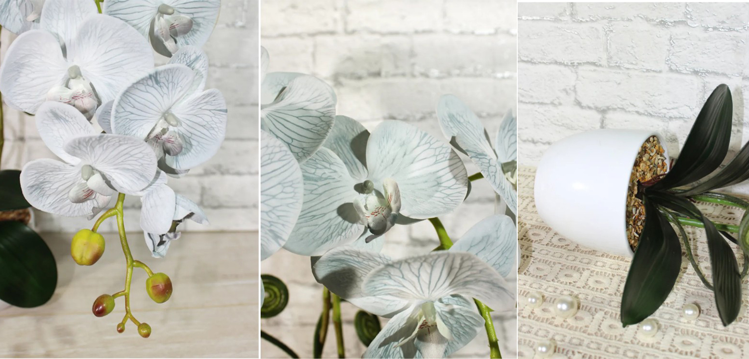 Декоративный искусственный цветок Orchid gray - фото