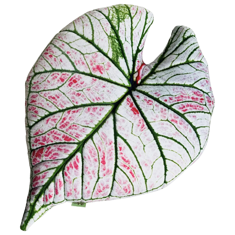 Декоративная подушка Botanical Cushion Caladium Rosebud Зеленый Бежевый Розовый в Омске | Loft Concept 