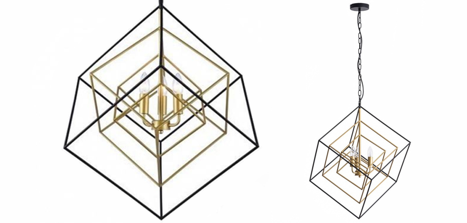 Светильник CUBIST Pendant Black and Gold 3 lamp Светильник CUBIST Pendant Black and Gold 3 lamp - Loft-Concept в Омске