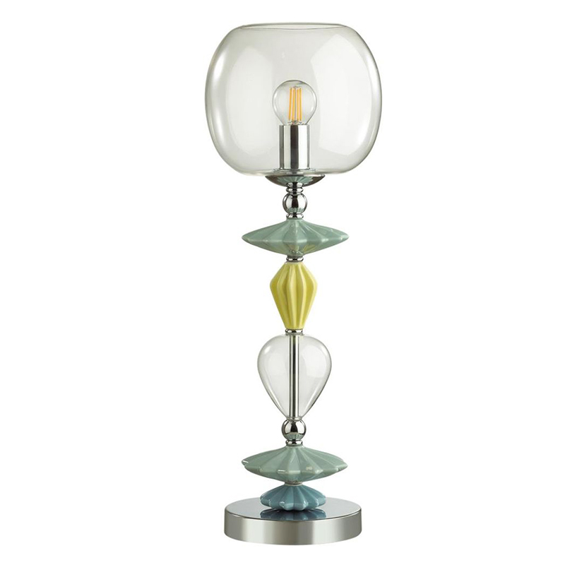 Настольная лампа Iris Glass Table lamp Candy chrome Прозрачный (Transparent) Желтый Зеленый Хром Голубой в Омске | Loft Concept 