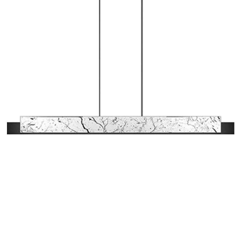 Люстра Leonce Marble Linear Chandelier White Черный Белый Мрамор Bianco в Омске | Loft Concept 