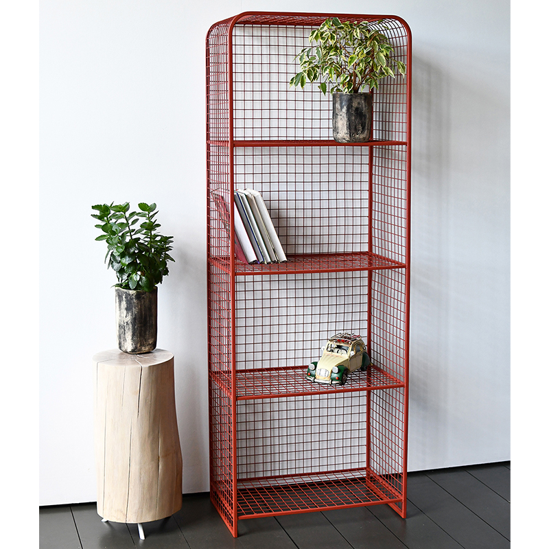 Стеллаж Weir Industrial Metal Rust Rack Красный в Омске | Loft Concept 