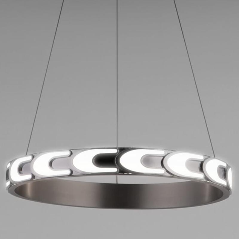 Люстра Maoris Ring Horizontal Chandelier D45 Никель Сатин в Омске | Loft Concept 