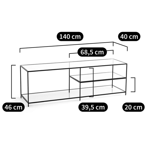 ТВ-тумба из стекла и металла Tingey Metal Glass TV Stand в Омске