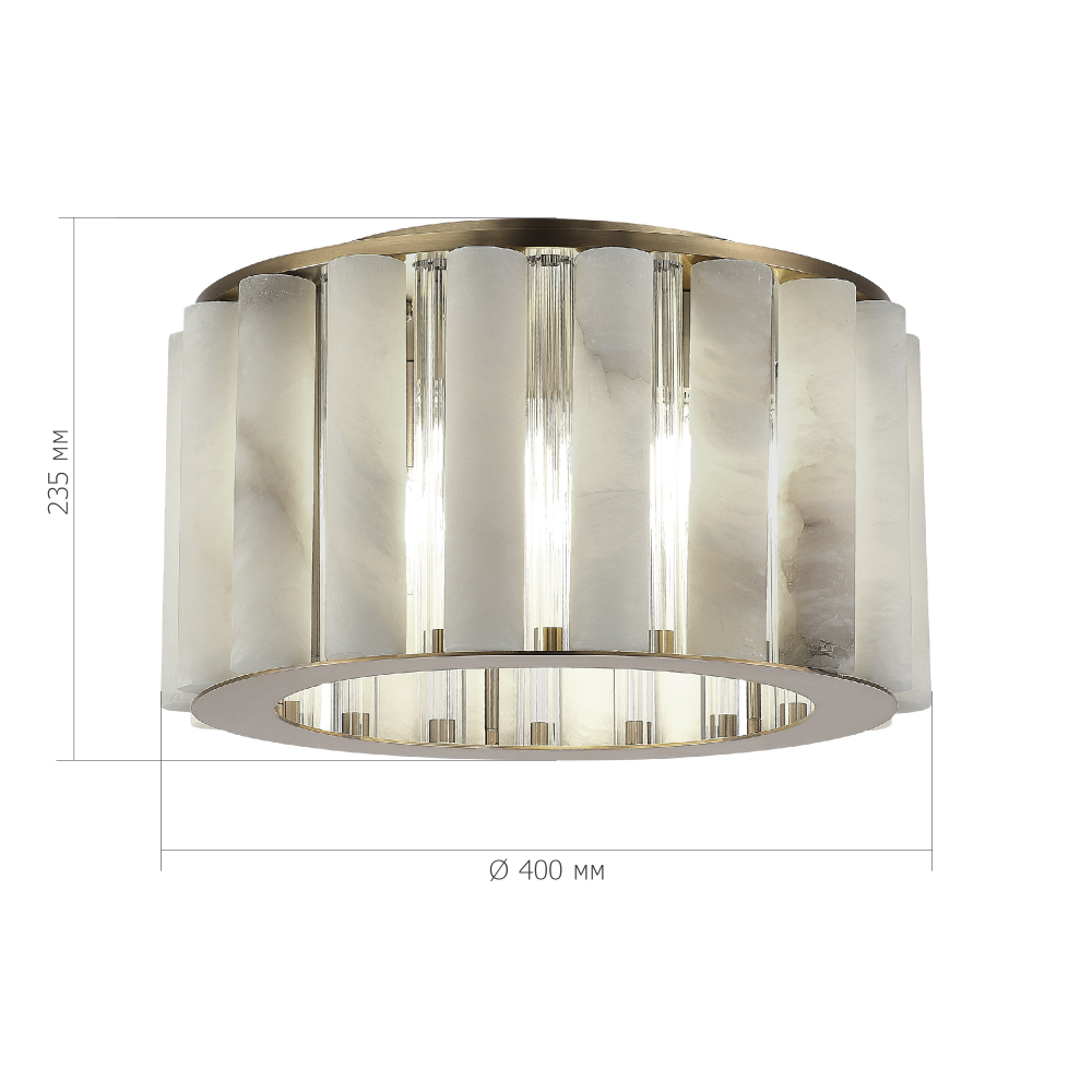 Потолочный светильник из стекла и премиального алебастра Ravishment в Омске