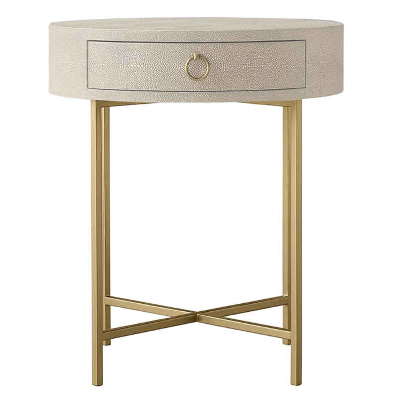 Gaston Stingray Round Ivory Side Table Приставной стол скат Золотой ivory ( слоновая кость ) в Омске | Loft Concept 