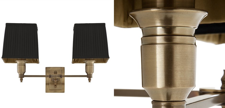 Бра Wall Lamp Lexington Double Brass+Black Бра Wall Lamp Lexington Double Brass+Black - Loft-Concept в Омске