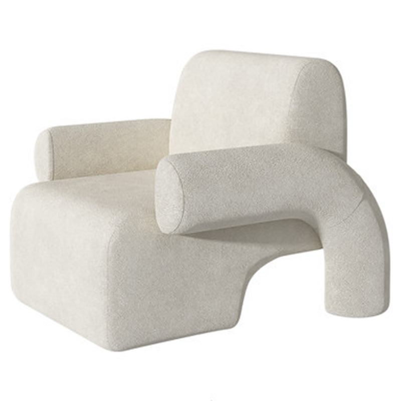 Кресло Odom White Boucle Armchair Белый в Омске | Loft Concept 