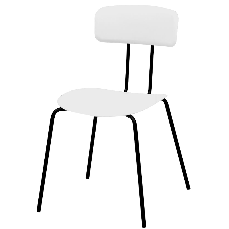 Стул Tyler Loft Stool White Белый Черный в Омске | Loft Concept 