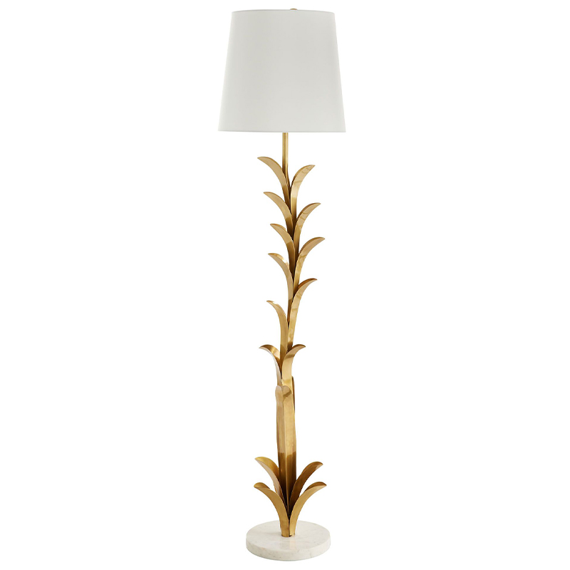 Торшер Arteriors ABBOTT FLOOR LAMP Латунь Белый в Омске | Loft Concept 