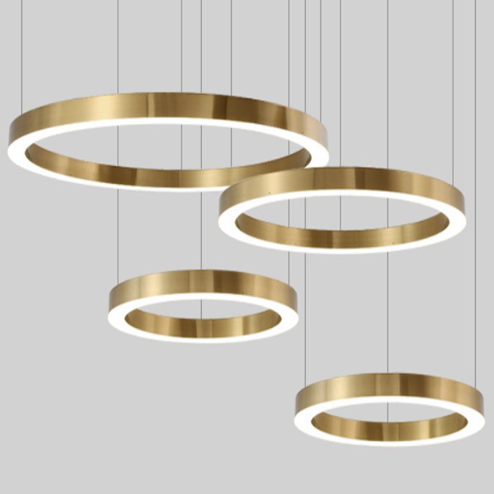 Люстра Light Ring Horizontal  Глянцевое золото Латунь в Омске | Loft Concept 