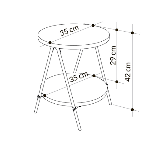 Стол приставной с 2-мя круглыми столешницами цвета антрацит ESSEL SIDE TABLE ANTHRACITE в Омске