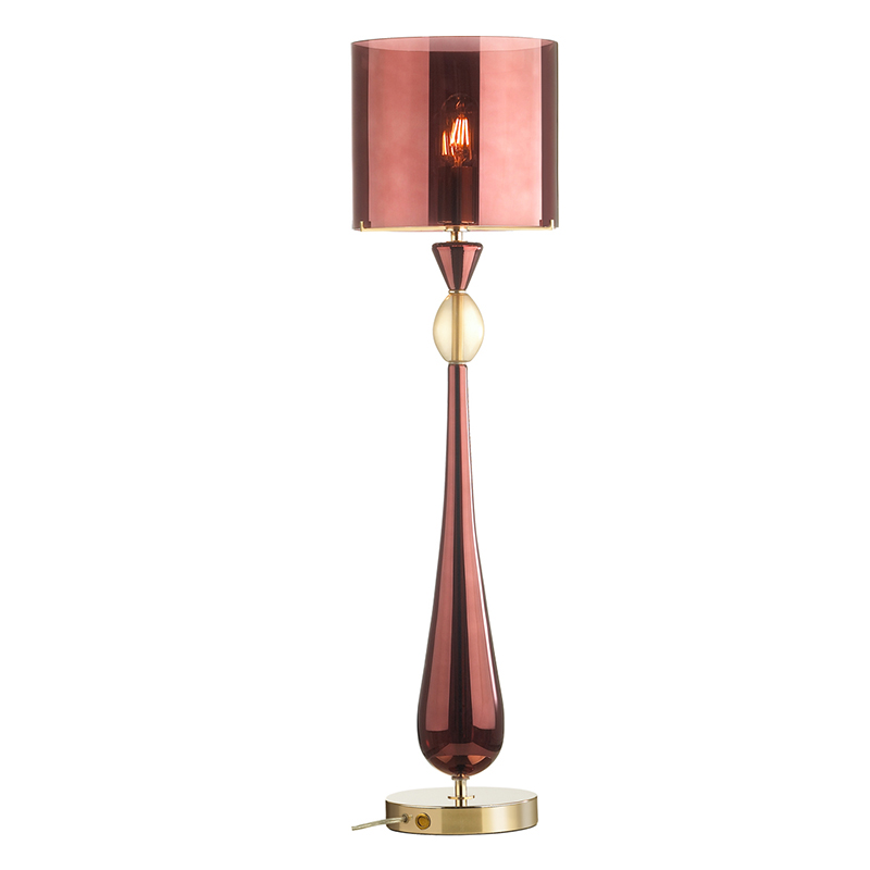 Настольная лампа Roser Burgundy Table Lamp Бургундский красный Золотой в Омске | Loft Concept 