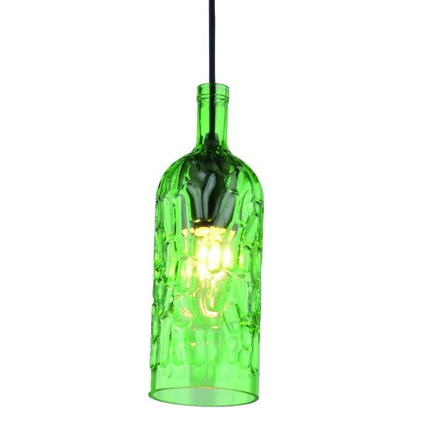 Подвесной светильник Geometry Glass Green Bottle Pendant Зеленый в Омске | Loft Concept 