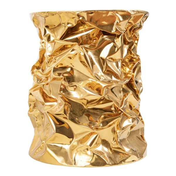 Приставной столик Stool Gold Crumpled Paper  в Омске | Loft Concept 