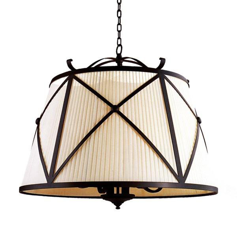 Люстра абажур Provence Lampshade Light Brown Chandelier Коричневый винтаж Бежевый в Омске | Loft Concept 