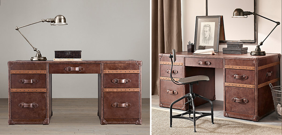 Рабочий Стол Натуральная Кожа RH Mayfair Steamer Trunk Рабочий Стол Натуральная Кожа RH Mayfair Steamer Trunk - Loft-Concept в Омске