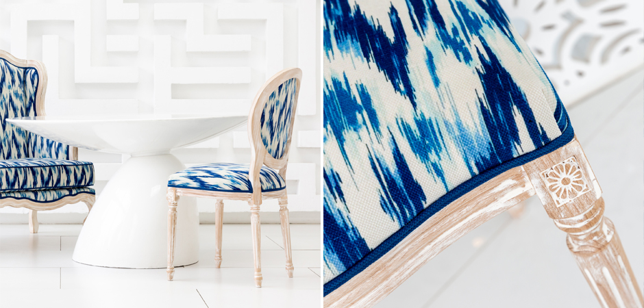 Стул с синим узором Ikat Pattern Стул с синим узором Ikat Pattern - Loft-Concept в Омске