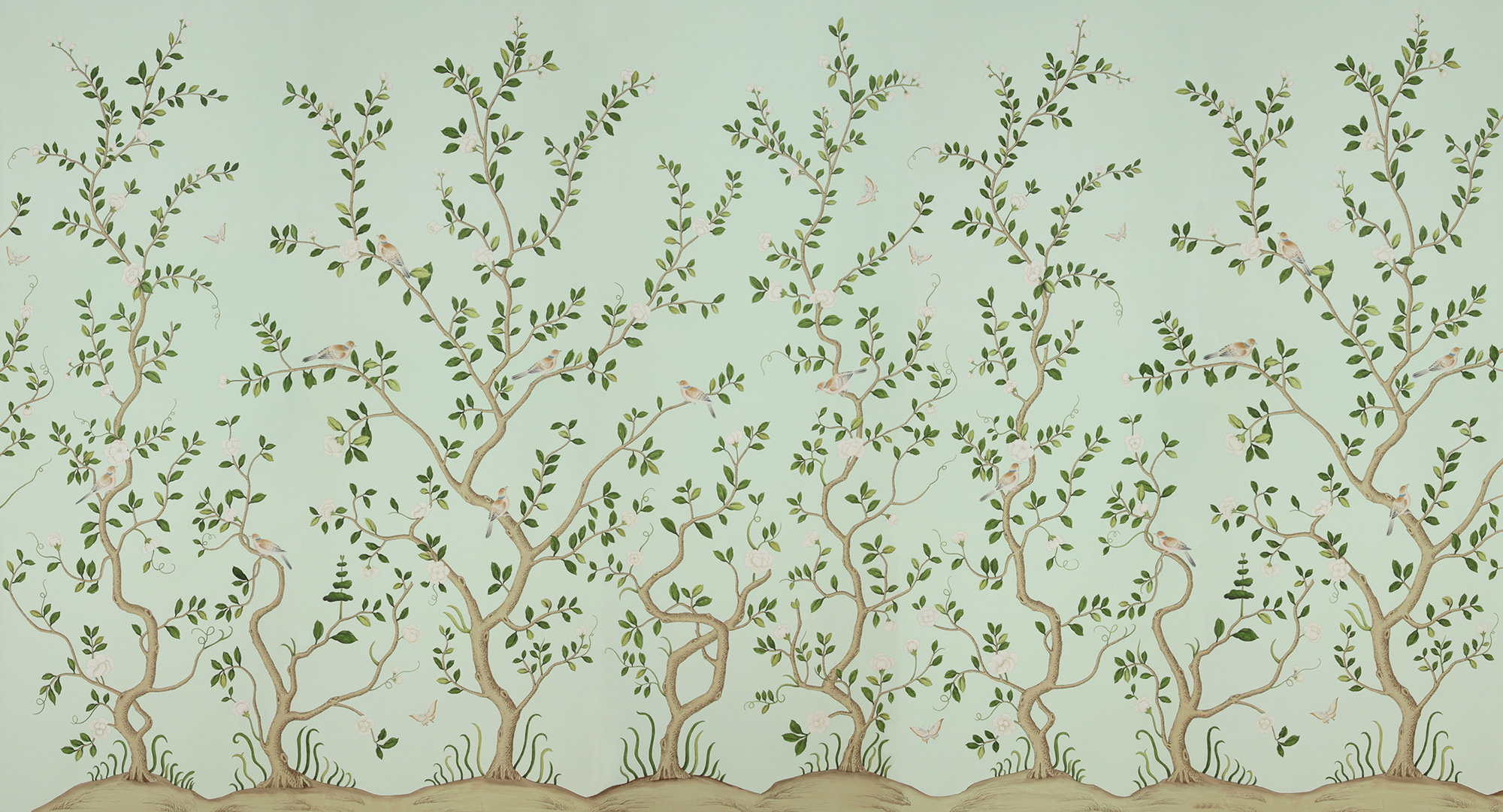 Обои ручная роспись Gustavian Garden Spring on white dyed paper Обои ручная роспись Gustavian Garden Spring on white dyed paper - постер Loft-Concept в Омске